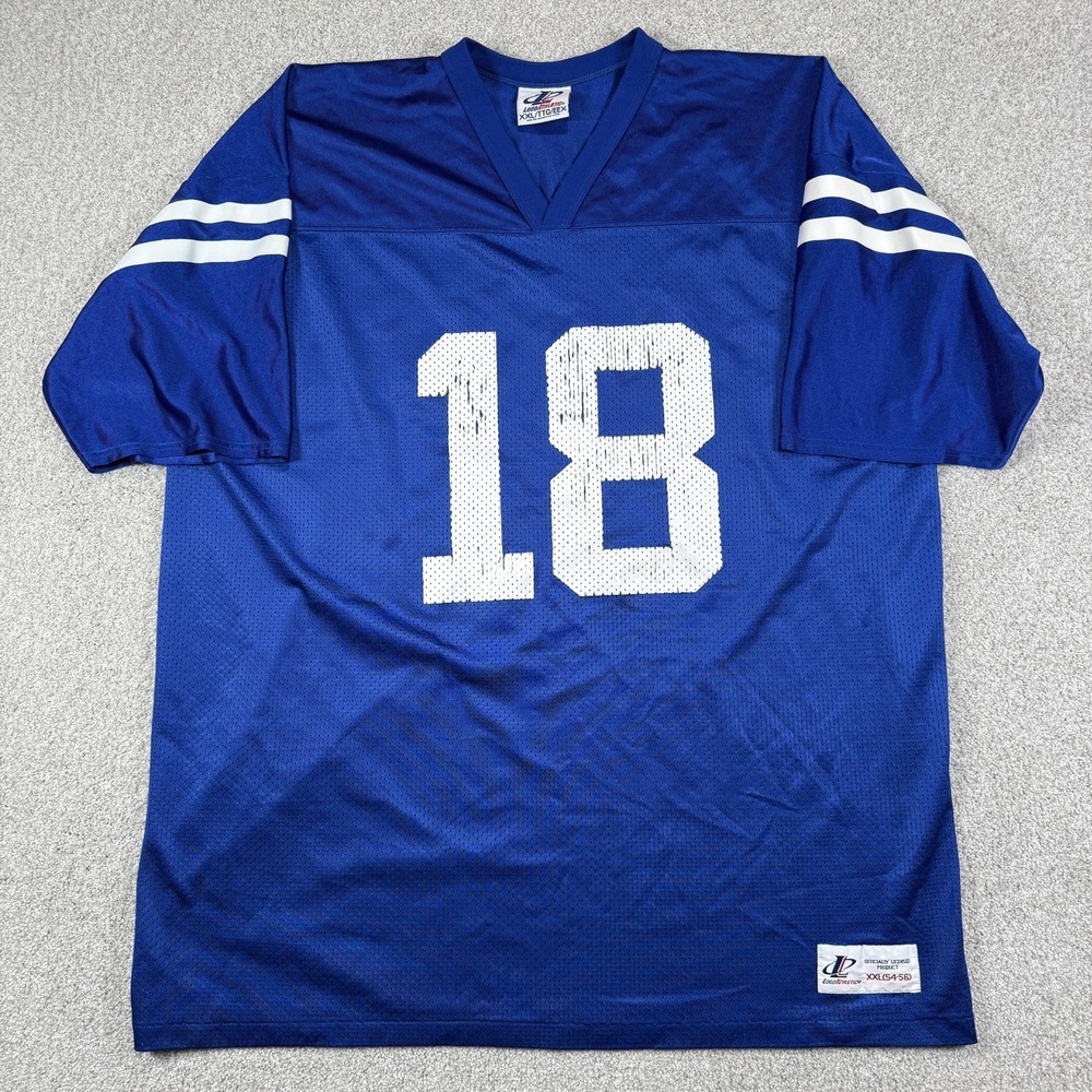 Indianapolis Colts Peyton Manning Jersey Logo Athletic Mens Blue Vintage 2XL